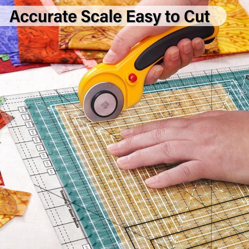 LuxLoome Quilting Ruler, 17-3/4in x 22in,Slotted Patchwork Ruler & Template,Non-Slip Grip Acrylic Fabric Strip Cutting, Sewing, Crafting - Image 4